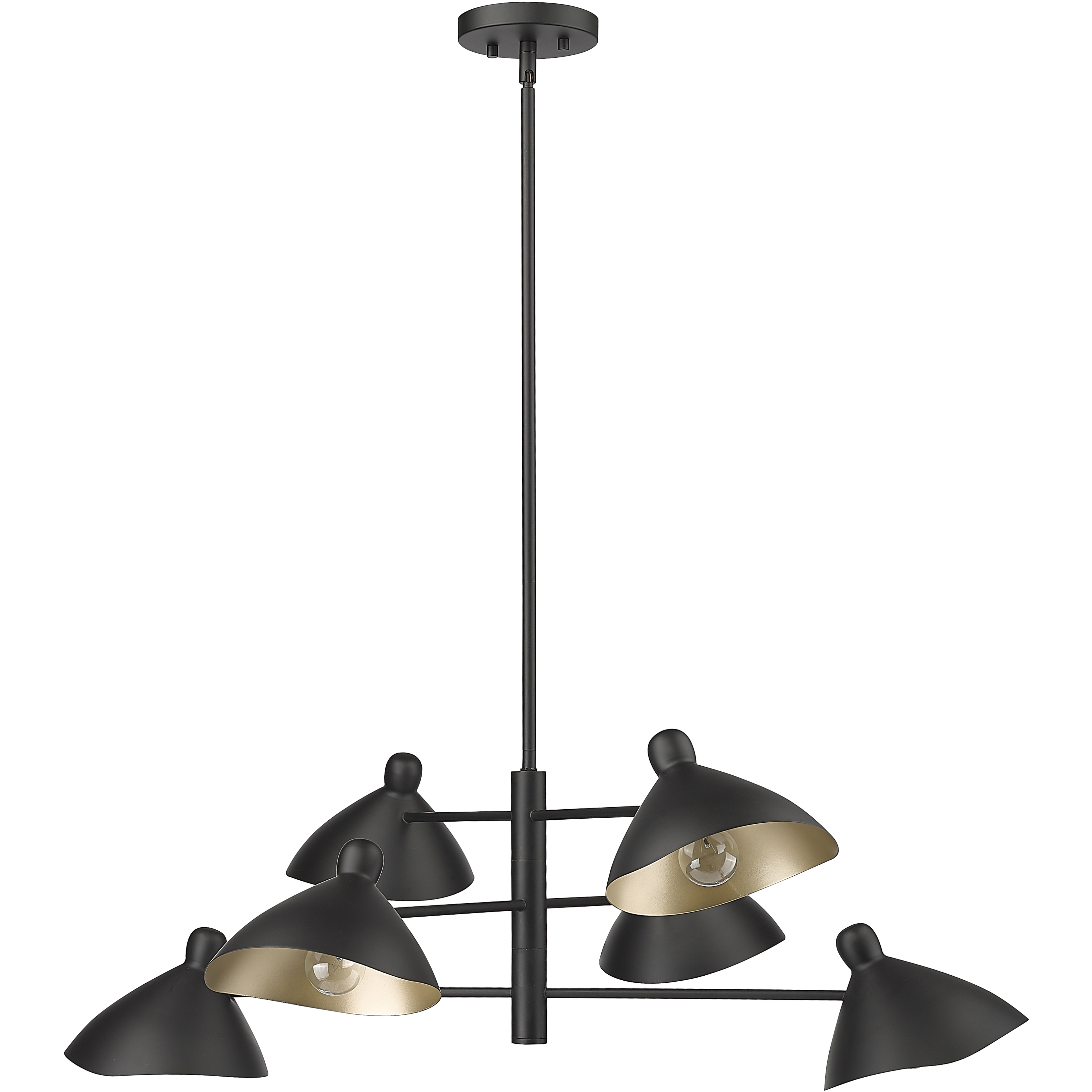 Warhol 6 Light 35 inch Matte Black Chandelier Ceiling Light
